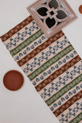 Khadi Cotton Printed Fabric - Geometrical - Multicolor - Vastra Raag